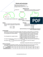 AQA NOTES MM Velocity and Acceleration