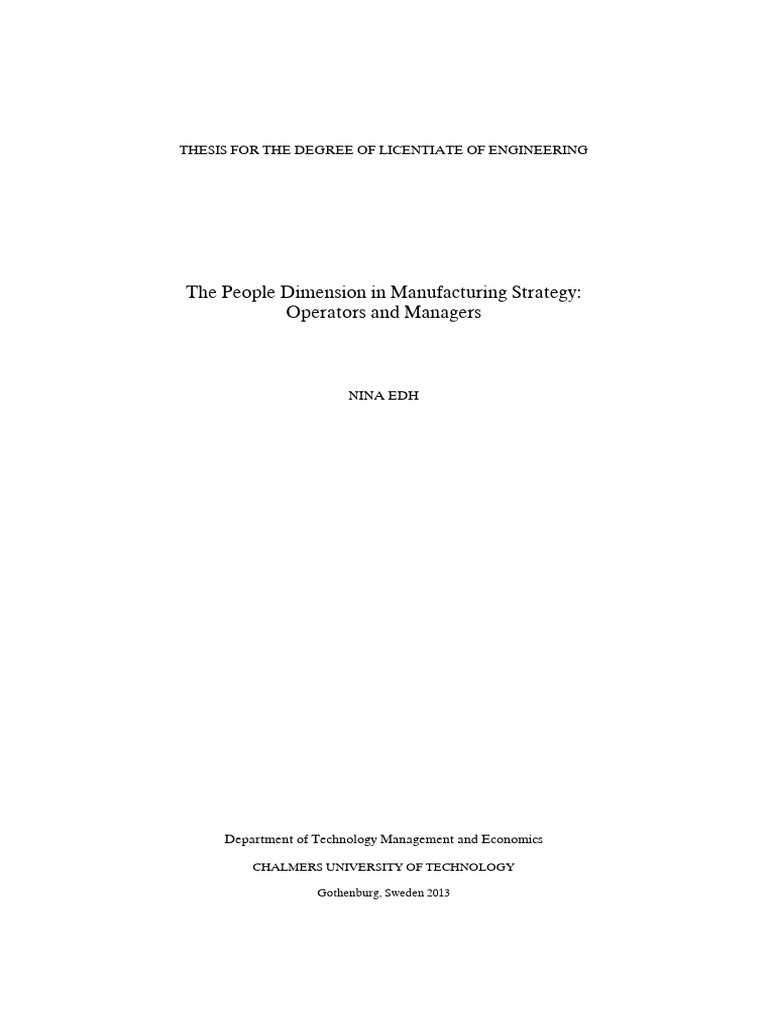 Manufacturing Strategy Examples