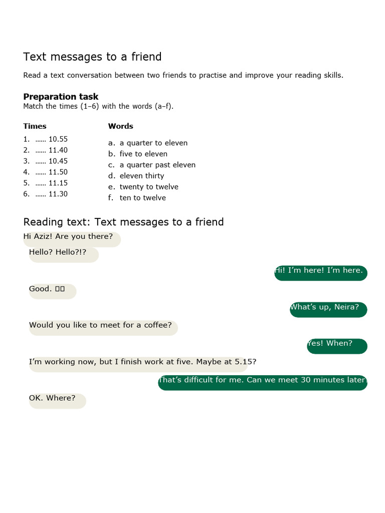 Friends' Coffee Meeting Conversation | PDF