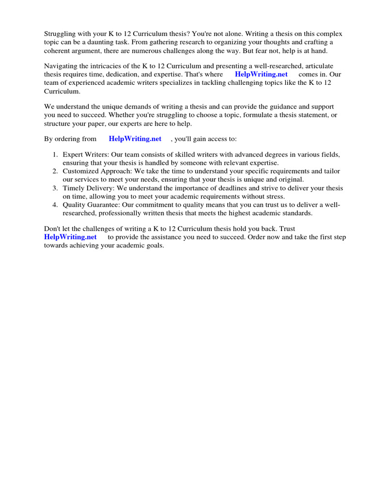 K To 12 Curriculum Thesis Download Free Pdf Curriculum Learning