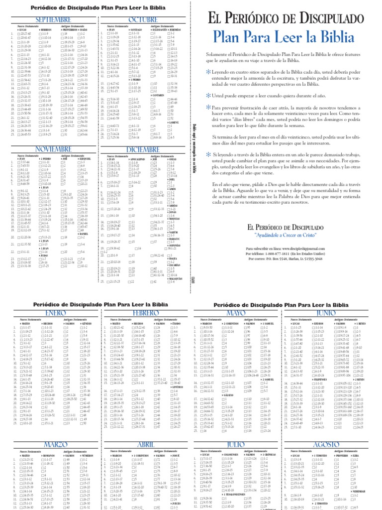 Plan para Lerr La Biblia en Un Año PDF Libros sobre espiritualidad