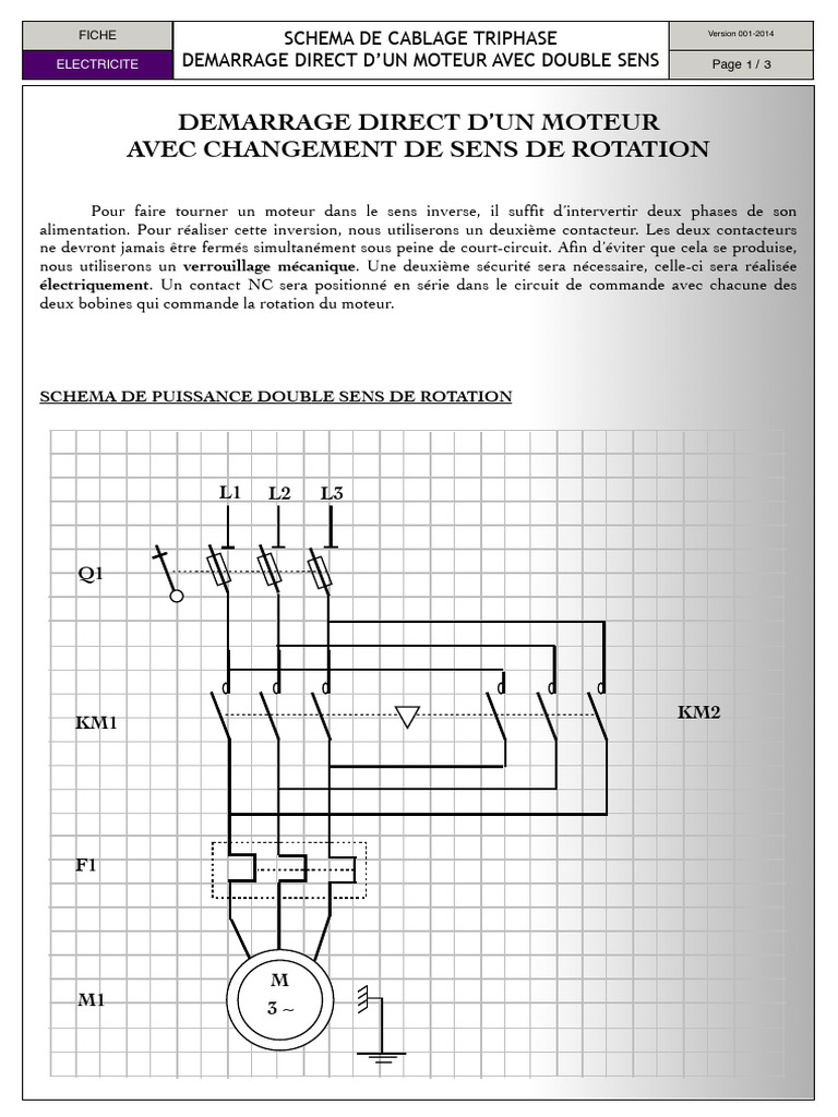 Démarrage Direct Moteur Double Sens | PDF | Réseau électrique | Électricité