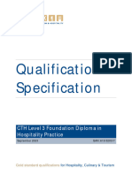 CTH L3 Foundation Diploma in Hospitality Practice - Qual Spec 2023