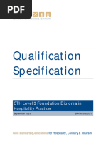 CTH L3 Foundation Diploma in Hospitality Practice - Qual Spec 2023