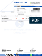 Creatinine Test Report Format Example Sample Template Drlogy Lab Report