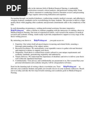 Sample Thesis Medical Surgical Nursing