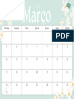 Mint Daisy Planner 2024 March Monthly Calendar