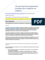 Devolucion de Percepciones Ganancias y Bienes Personales