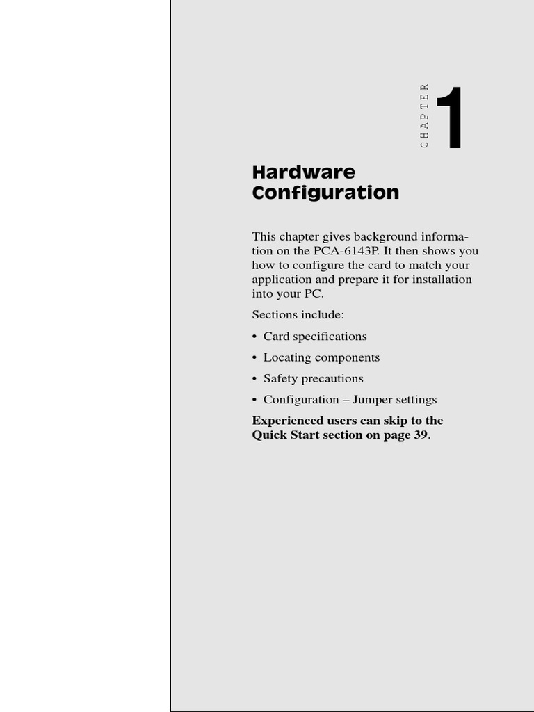 PCA-6143P Hardware Guide | PDF