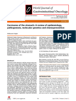 Carcinoma of The Stomach: A Review of Epidemiology, Pathogenesis, Molecular Genetics and Chemoprevention