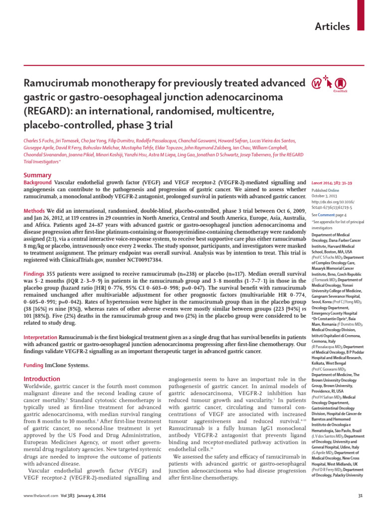 Ramucirumab With Chemotherpy42 | PDF | Cancer | Oncology