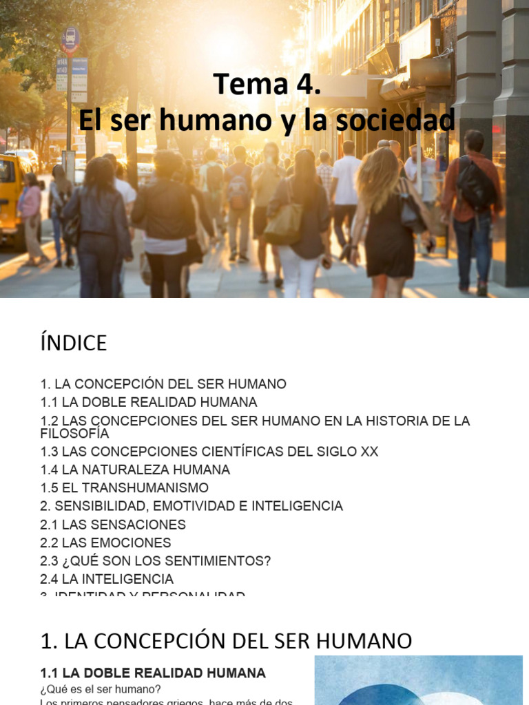 Concepciones del Ser Humano en Filosofía | PDF | Cociente de ...