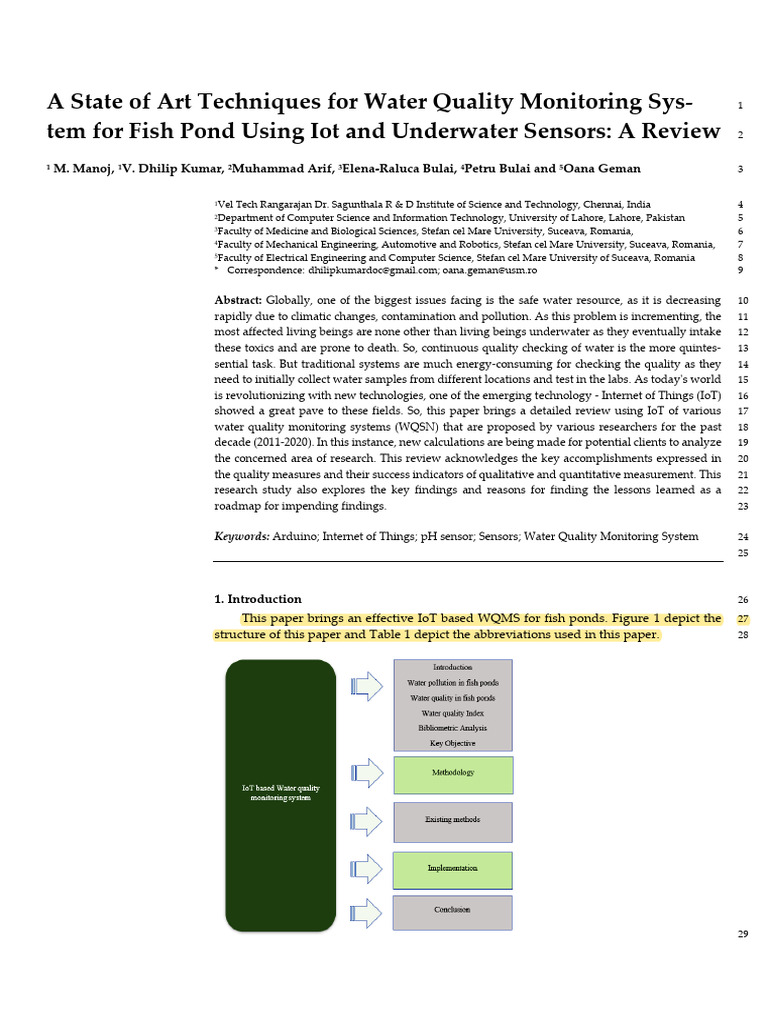 IoT for Fish Pond Water Monitoring | PDF | Redox | Nature