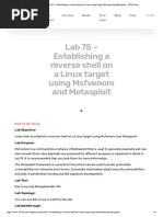 Lab 75 - Establishing A Reverse Shell On A Linux Target Using Msfvenom and Metasploit