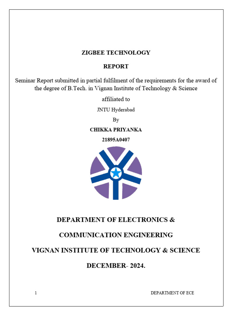Zigbee Technology Overview by Priyanka Chikka | PDF | Computer Network ...