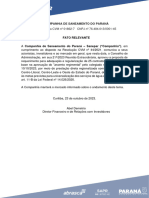 Registro Na CVM Nº 01862-7 CNPJ Nº 76.484.013/0001-45: Companhia de Saneamento Do Paraná