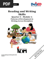 Module-Q3Module1-ReadingAndWritingskills Patternsanddevelopmentinwritingacrossdisciplines v2