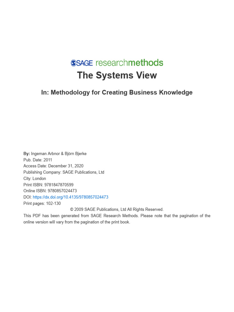 Understanding the Systems View | PDF | Systems Theory | System