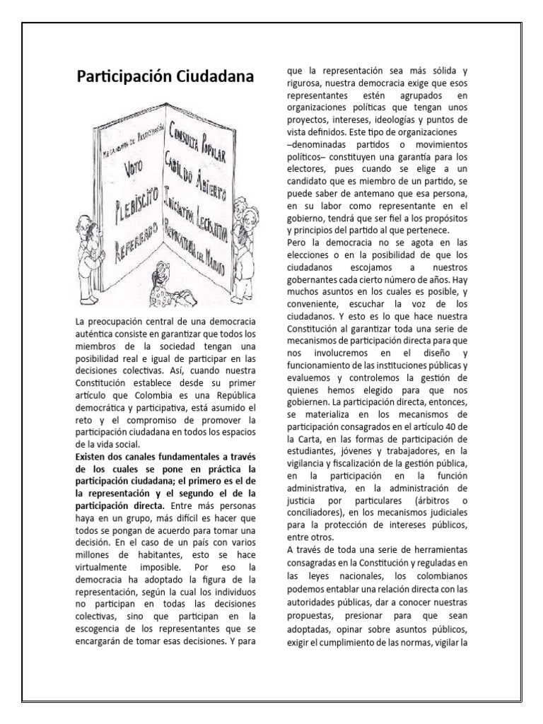 Importancia de la Participación Ciudadana | PDF | Democracia ...