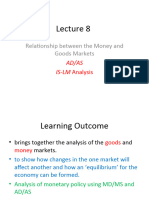 Lecture 8 Relationship Between Money and Goods Market