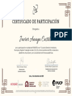 (Certificado de Participación) - I CURSO DE DERECHO INMOBILIARIO, MUNICIPAL Y REGISTRAL - DERECHO & SOCIEDAD PUCP