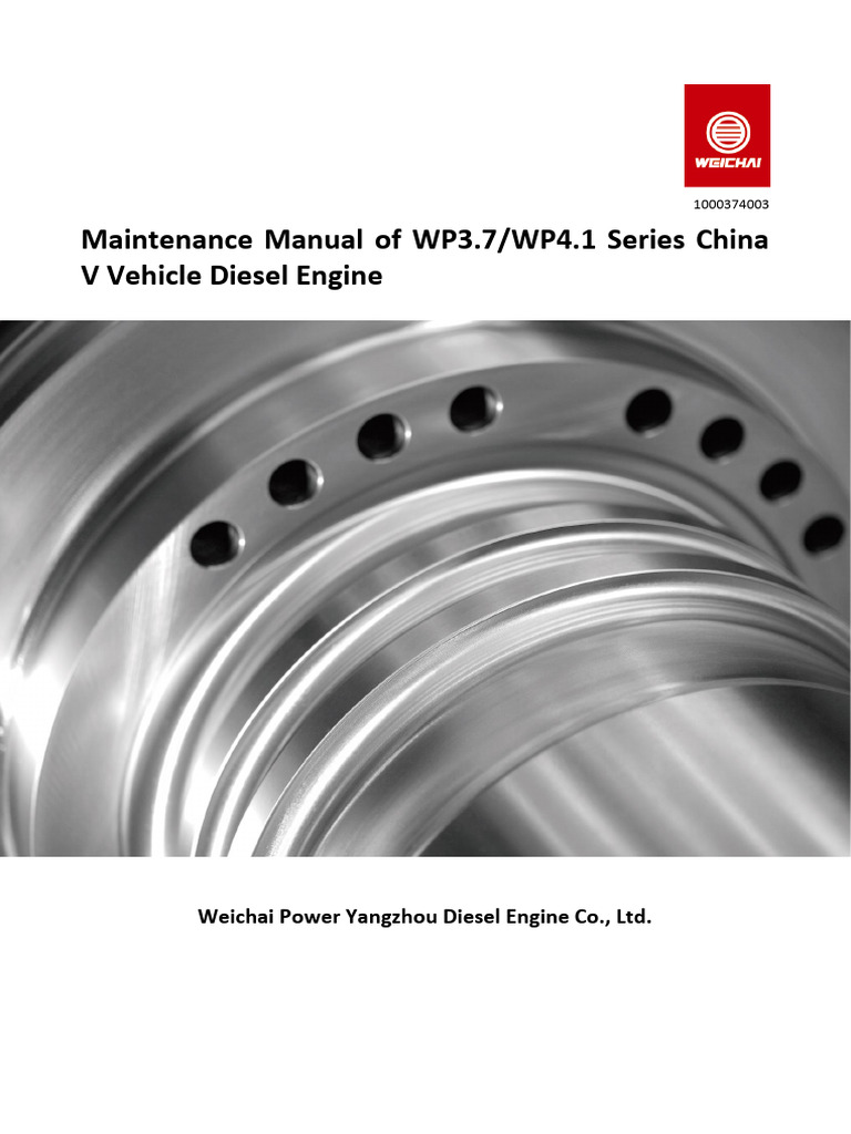 Weichai WP3.7/WP4.1 Engine Manual | PDF | Mechanical Engineering | Engines