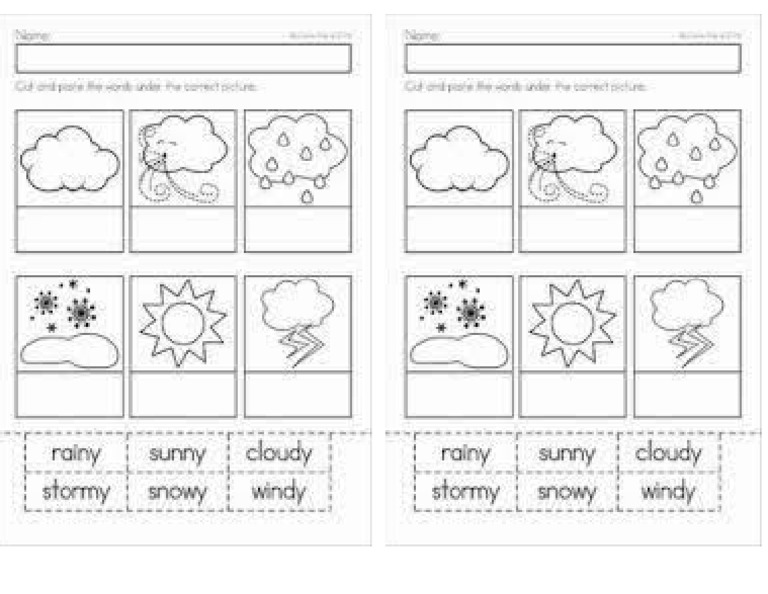 Worksheet Weather Cut and Paste PDF