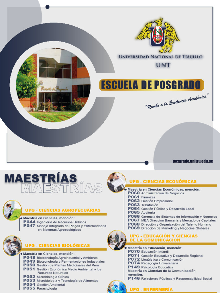 Brochure Escuela de Posgrado UNT - 1 | PDF | Ingeniería | Ingeniería Química, image size:768x1024