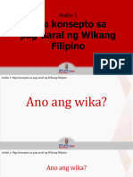 L1 Mga Konsepto Sa Pag Aaral NG Wikang Filipino Presentation