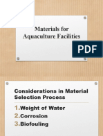 Materials For Aquacultural Facilities