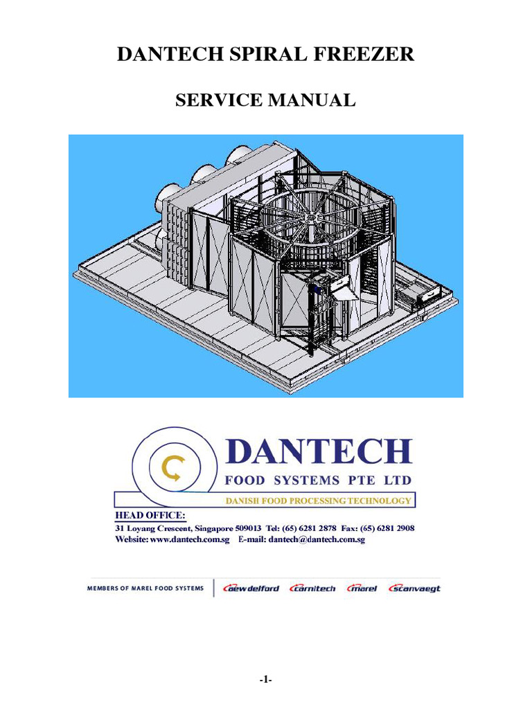 Dantech Spiral Freezer Service Manual | PDF | Belt (Mechanical) | Friction