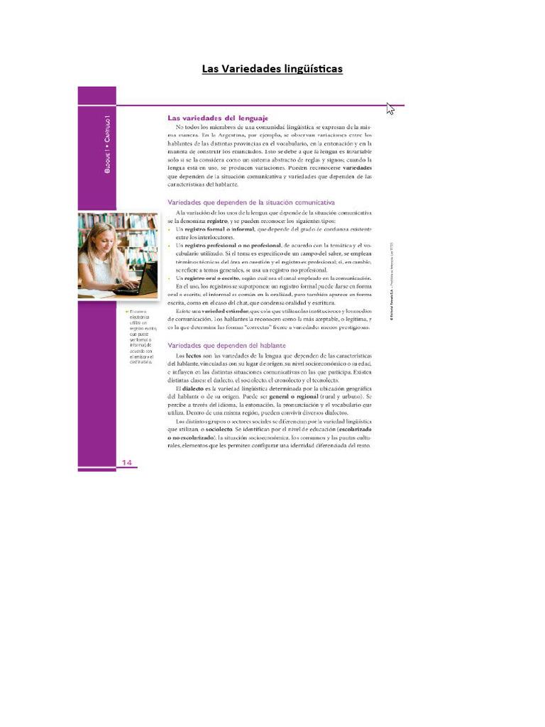 Entendiendo las Variedades Lingüísticas | PDF | Artes del Lenguaje y ...