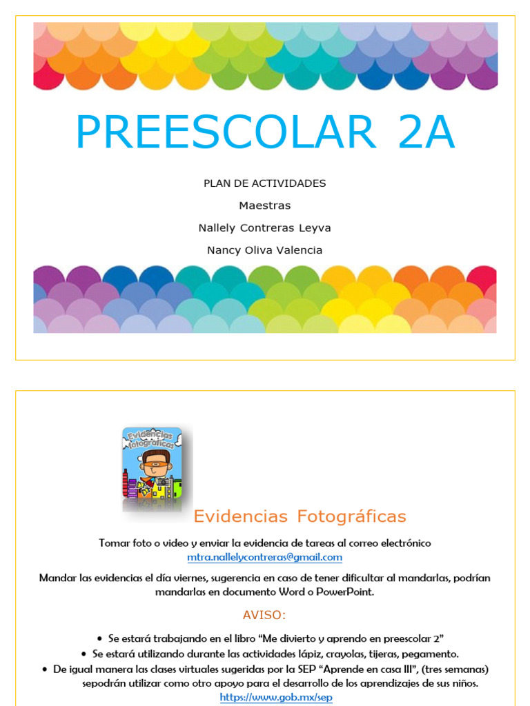 Actividades para Preescolar 2A | PDF | Educación de la primera infancia