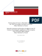 Testemunhas de Jeova e A Liberdade Religiosa No Sec Xxi Uma Analise Com Base No Acordao Palau Martinez Vs France