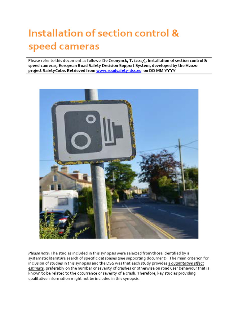 Impact of Section Control & Speed Cameras | PDF | Speed Limit | Meta ...