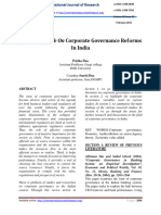 A Review Article On Corporate Governance Reforms: in India