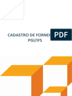 Cadastro de Fornecedor - PGI e IFS