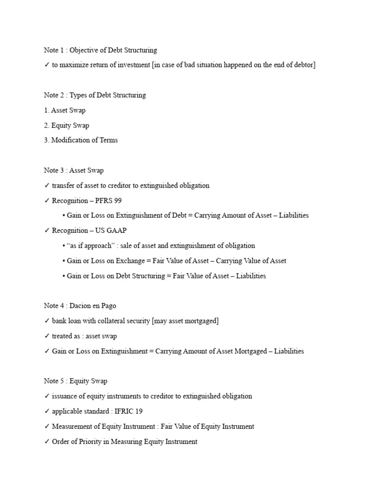 Debt Structuring Strategies Explained | PDF | Business | Law