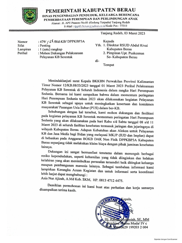 Surat KB Serentak Faskes | PDF