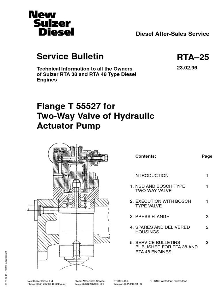 RTA-25 Flange for 2-Way Valve of Hydraulic Actuator Pump | PDF | Piston ...