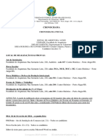 Cronograma Inicial Arquitetura e Urbanismo 14 2023