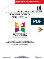 Reglamento para El Bienestar Institucional Del Instituto Superior Tecnológico Tsa'chila