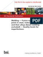 BS EN ISO 5817 2014 Welding. Fusion-Welded Joints (Beam Welding Excluded) - Quality Levels For Imperfections