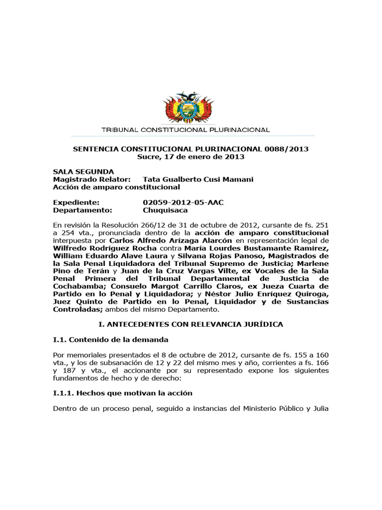 SENTENCIA0088 - 2013 Elementos Del Debido Proceso y Explicación de