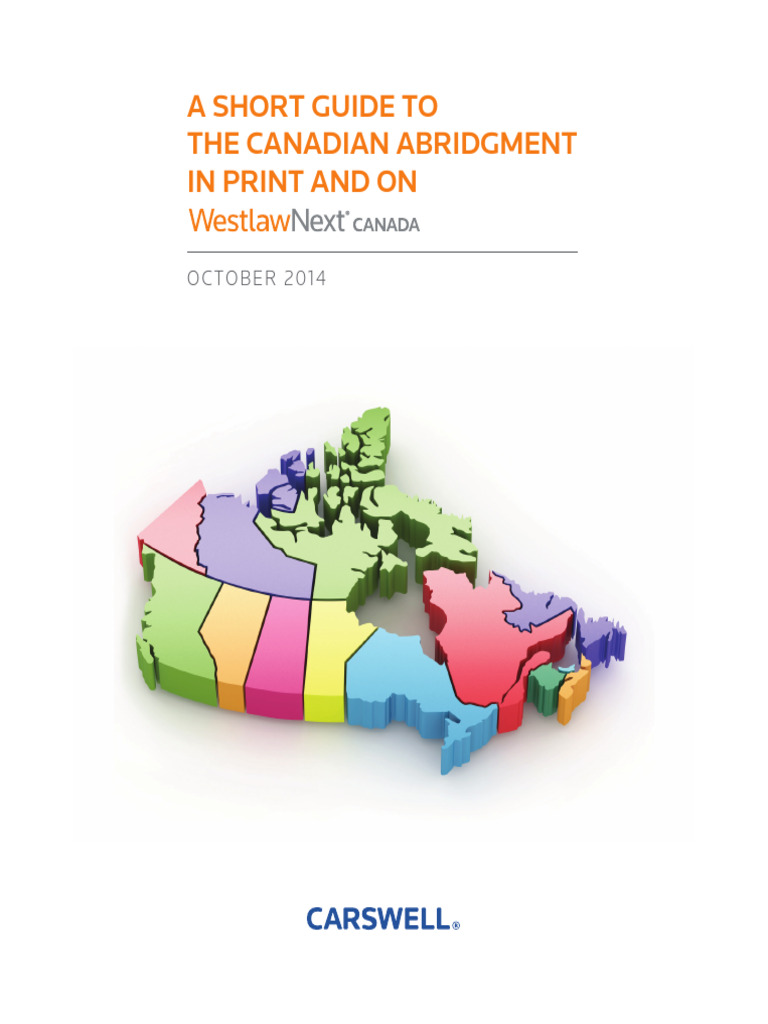 Canadian Abridgment Short Guide | PDF | Case Citation | Case Law
