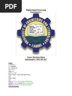 DSP Lab Experiment 1 UET Lahore