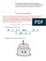 Hola Familia de 1º A y B Estas Son Las Actividades Correspondientes A La Semana Del 5 Al 8 de Julio