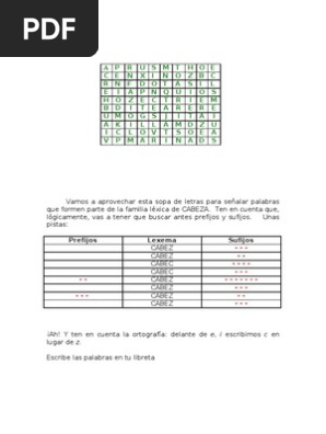 Sopa De Letras Familia Lexica Linguistica Tipologia Linguistica