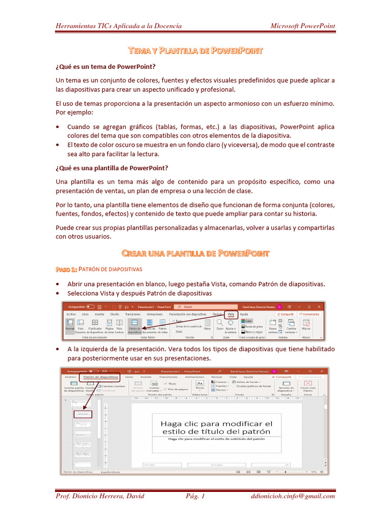 1-Crear una plantilla de PowerPoint | PDF | Microsoft PowerPoint | Software