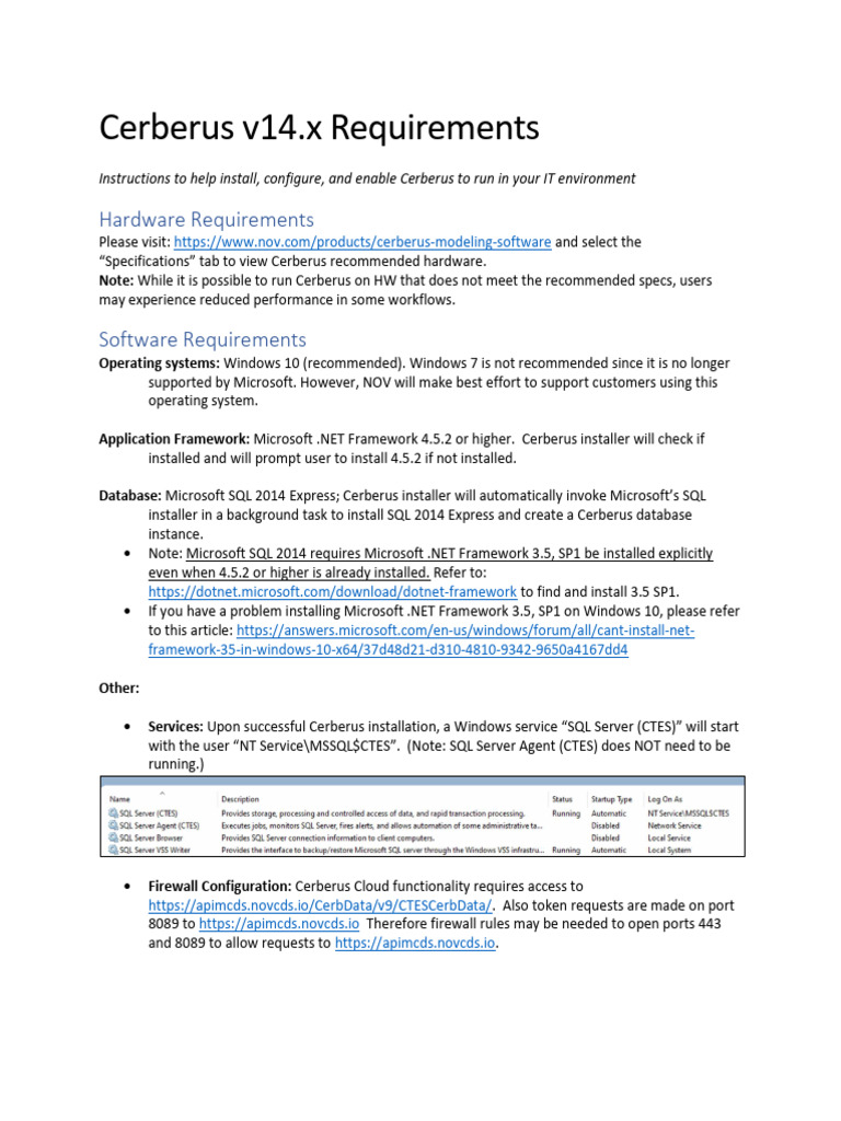 Cerberus v14.x Installation Guide | PDF | Computers